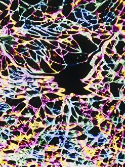 Computer-enhanced glass of a shattered windscreen Computer-enhanced glass of a shattered windscreen