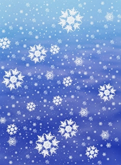 Computer-enhanced image of snowflakes falling Computer-enhanced image of snowflakes falling