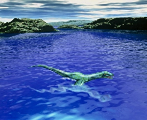 Computer illustration of the Loch Ness Monster Computer illustration of the Loch Ness Monster