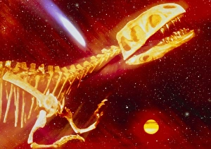 Computer image of the death of the dinosaurs Computer image of the death of the dinosaurs