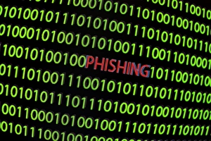 Computer Security Print: Binary Code Surrounds Phishing Concept