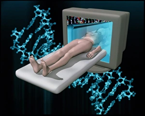 Conceptual artwork of human genetic analysis Conceptual artwork of human genetic analysis