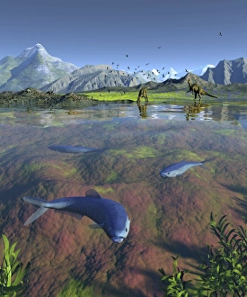 Late Cretaceous Period Prints: Creataceous animals, artwork