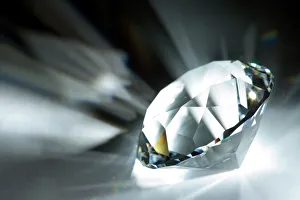 Prints of Cut and polished diamond. Diamond is a naturally occurring form of carbon that has crystallised under great pressure Images Dated 2007 May: Diamond Cut and Polished Print