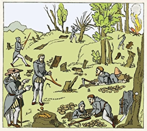 Mining Equipment History Prints: Diviners finding minerals