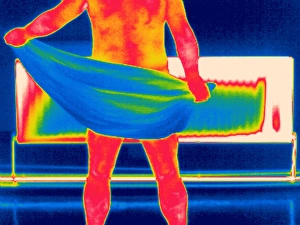Images Dated 17th June 2003: Thermogram Print of a Man Drying Off