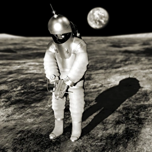 Early space suit design, conceptual image Early space suit design, conceptual image