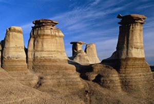Earth pillars (hoodoos) in Alberta badlands Canada Earth pillars (hoodoos) in Alberta badlands Canada
