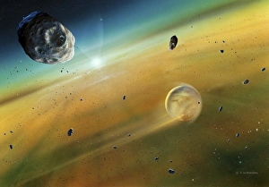 Space Science Illustration Prints: Earths formation