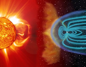 Earths magnetosphere, artwork Earths magnetosphere, artwork