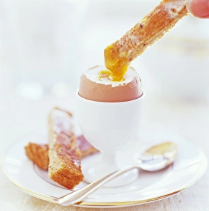 Chicken Egg Nutrition Facts Prints: Eating a boiled egg