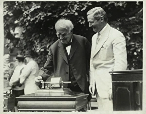 Thomas Edison Phonograph Prints: Edison and his phonograph