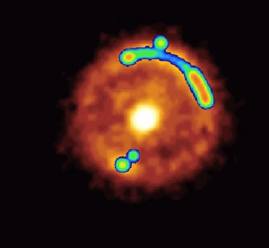 Cosmology Images Prints: Einstein ring caused by gravitational lensing