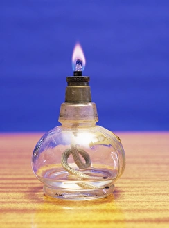 Prints of Ethanol flame. The flame is burning on a wick that is soaked in ethanol Images Dated 2004 September: Ethanol Flame Print