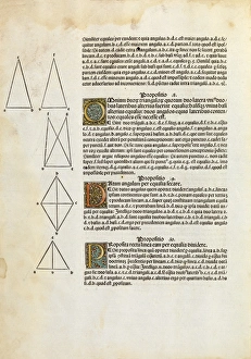 Print of Euclid's Elements of Geometry, 1482