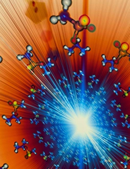 Explosion of Sarin nerve gas molecules Explosion of Sarin nerve gas molecules