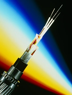 Fibre optic cable used for telephones Fibre optic cable used for telephones
