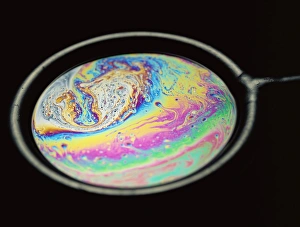 Thin Film Interference Print: Soap film with colourful bands