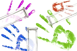 Crime Scene Investigation Tools Prints: Forensic identification, conceptual image