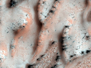 Martian Landscape Photography Prints: Frozen Mars, satellite image