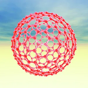 Carbon Allotrope Prints: Fullerene molecule, computer artwork