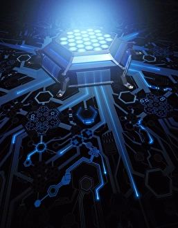 Artificial Intelligence Concept Art Prints: Futuristic computing technology, artwork F006 / 8667