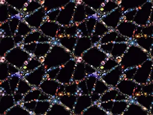 Space Science Images Prints: Galaxy distribution, computer artwork