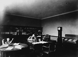 Prints of Gill in Cape Observatory study. Scottish astronomer David Gill (1843-1914, centre) in his study at the Cape Observatory, South Africa Images Dated 2012 October: David Gill in his Cape Observatory study, a photograph print