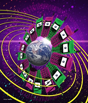 Images Dated 12th May 2000: Global Communication Print