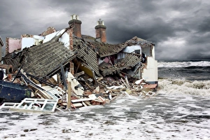 Coastal Erosion Images Prints: Global warming, composite image