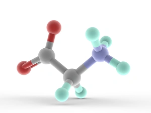Glycine Molecule Print: A 3D Representation of the Smallest Amino Acid