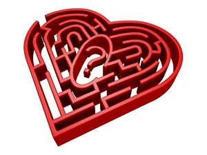 Heart Maze Print, a computer artwork of the human heart as a maze