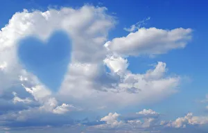 Heart shape in clouds, conceptual image Heart shape in clouds, conceptual image