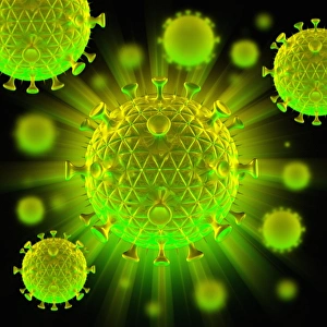 Virology Images Prints: HIV particles