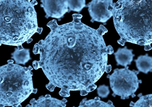 HIV Virus Prints: HIV particles, computer artwork