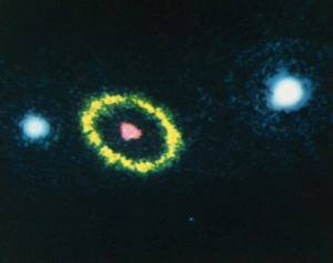 HST image of gas ring around supernova 1987a HST image of gas ring around supernova 1987a