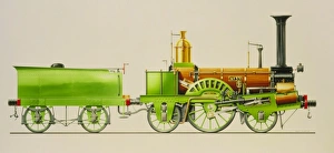 Illustration of a 19th century steam locomotive Illustration of a 19th century steam locomotive