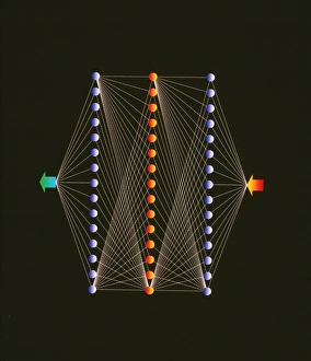 Illustration of neural net in computer application Illustration of neural net in computer application