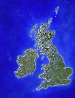 Illustration of a relief map of the British Isles Illustration of a relief map of the British Isles