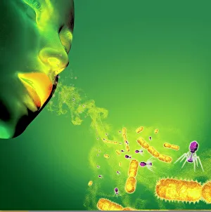 Infections spread by sneezing, artwork C013/5949 Infections spread by sneezing, artwork C013/5949