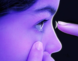 Inserting contact lens Inserting contact lens