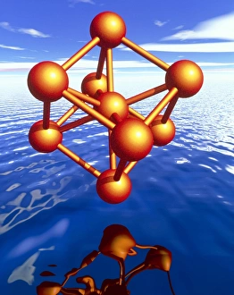 Iron molecule over water Iron molecule over water