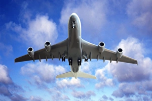Air Travel Images Prints: Jet flight, composite image