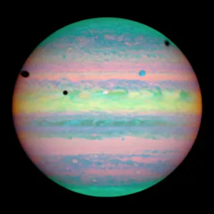 Jupiter and Moons Infrared Print