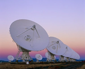 Very Large Array (VLA) radio antennae at dusk Very Large Array (VLA) radio antennae at dusk