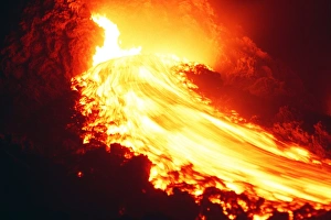 Lava flow and vent Lava flow and vent