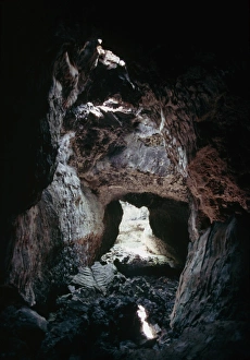 Lava tube cave on Mauna Loa volcano, Hawaii Lava tube cave on Mauna Loa volcano, Hawaii