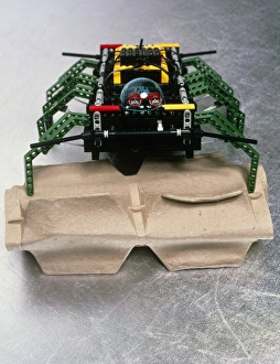 Lego robot spider climbing over a box Lego robot spider climbing over a box