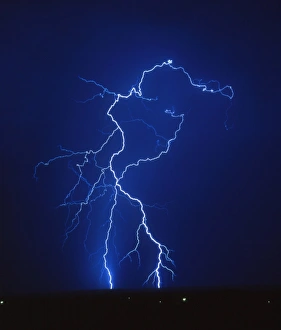 Lightning strike at night, near Tucson, USA Lightning strike at night, near Tucson, USA