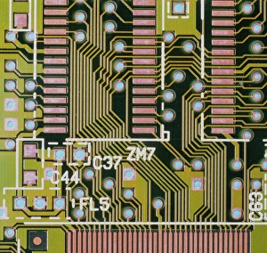 Electronic Circuit Board Prints: Macrophotograph of a circuit board